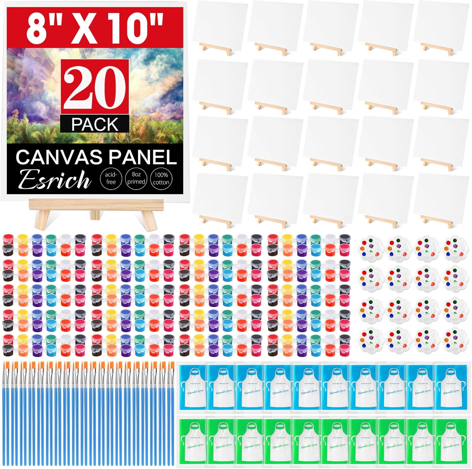 Woodworking Apron - 20 Pack 8x10 Canvas and Easel