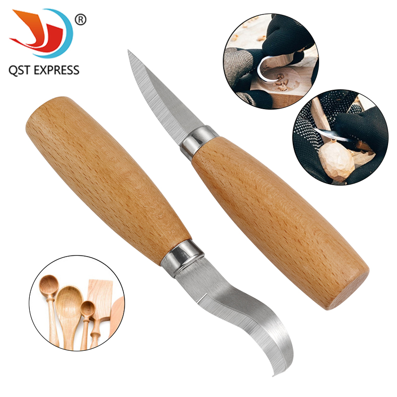 Woodworking Cutting Tools - Stainless Iron Carving Knife Beech Wood