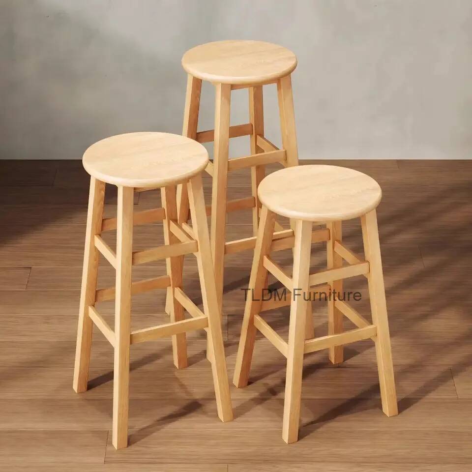 Woodworking Desk Chair - Simple Bar Stool Solid Wood Stools