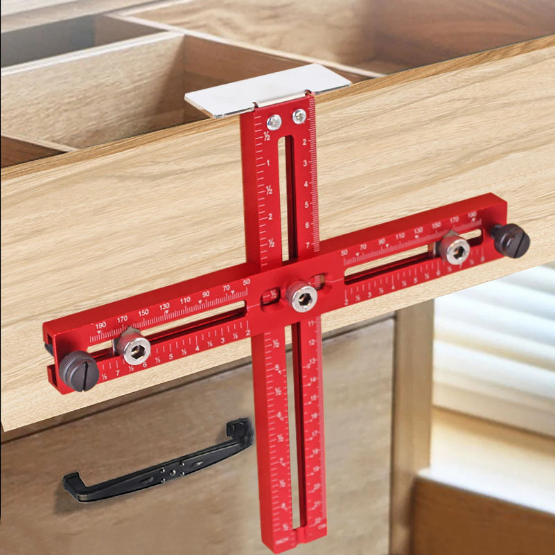 Woodworking Templates - Metric/Inch Handle Template Jig Drill Guide