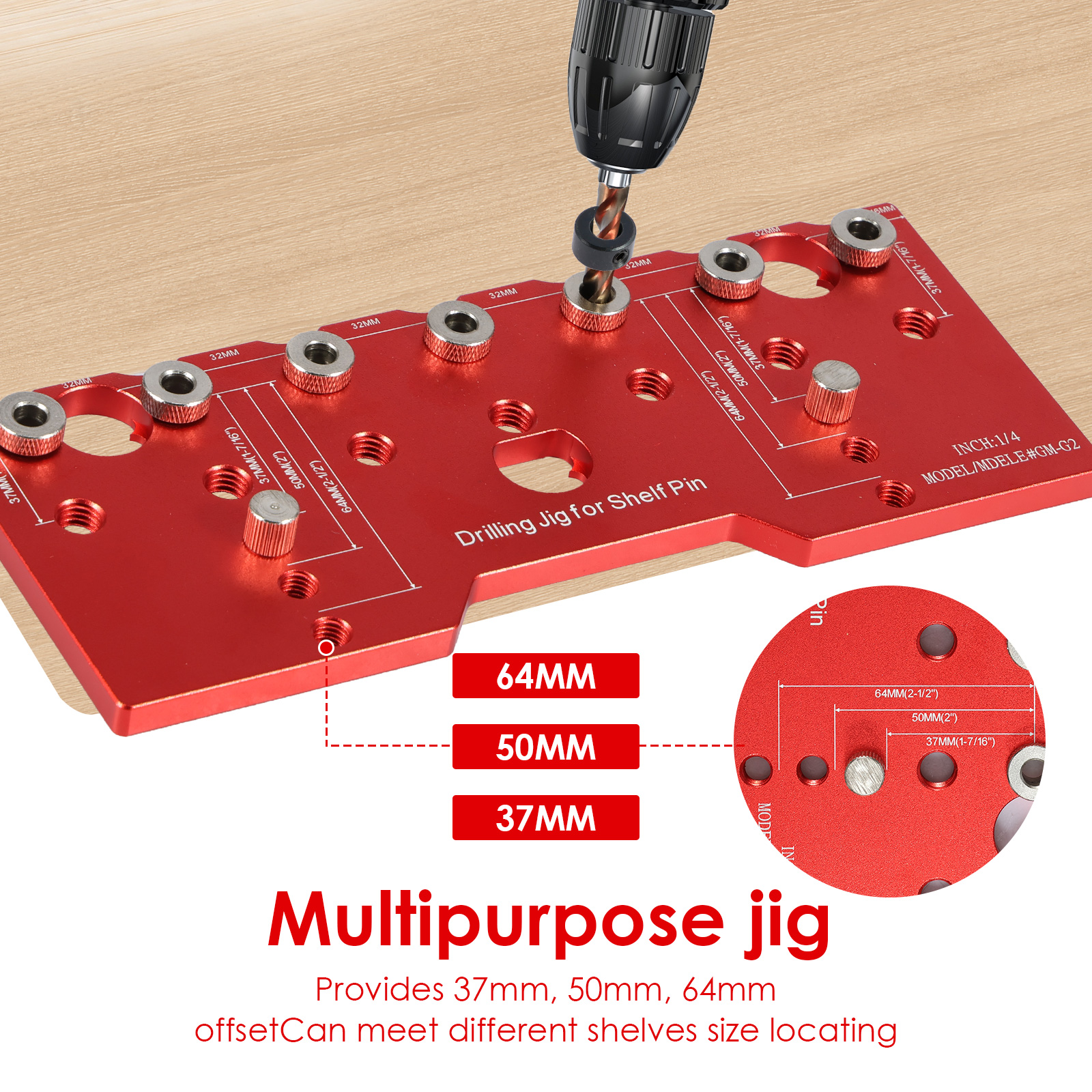Shelf Pin Jig 1/4in Aluminum A - Woodworking Templates 리뷰 및 가격