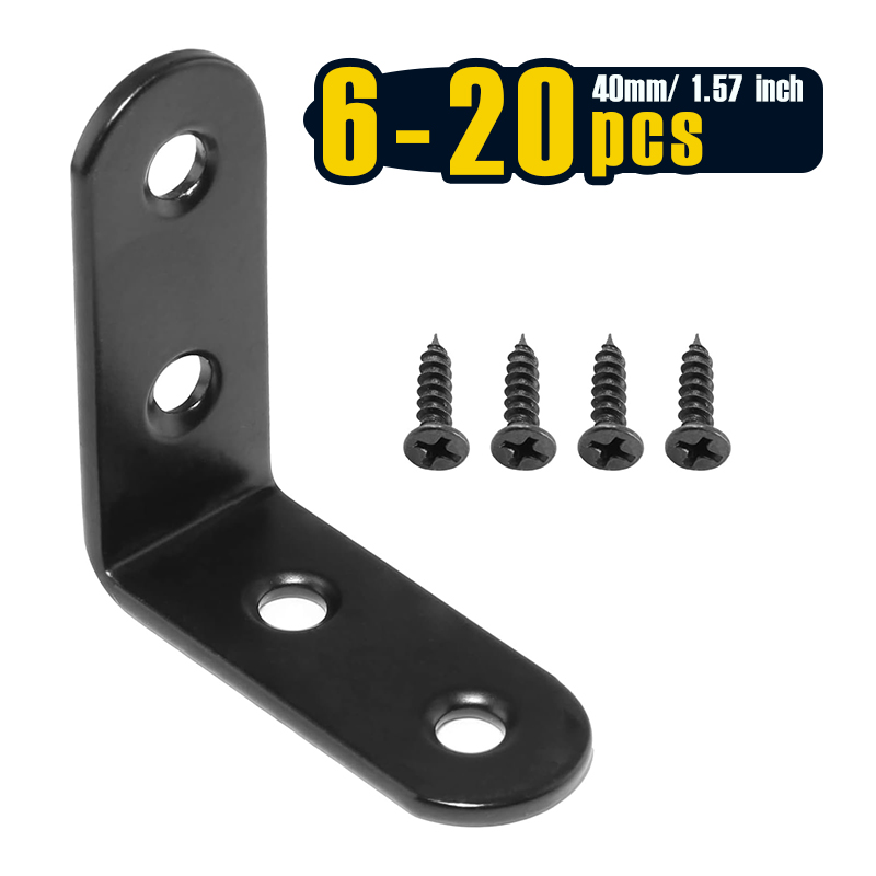 6-20 Pcs Black Corner Brace L  - Woodworking Joint 리뷰 및 가격