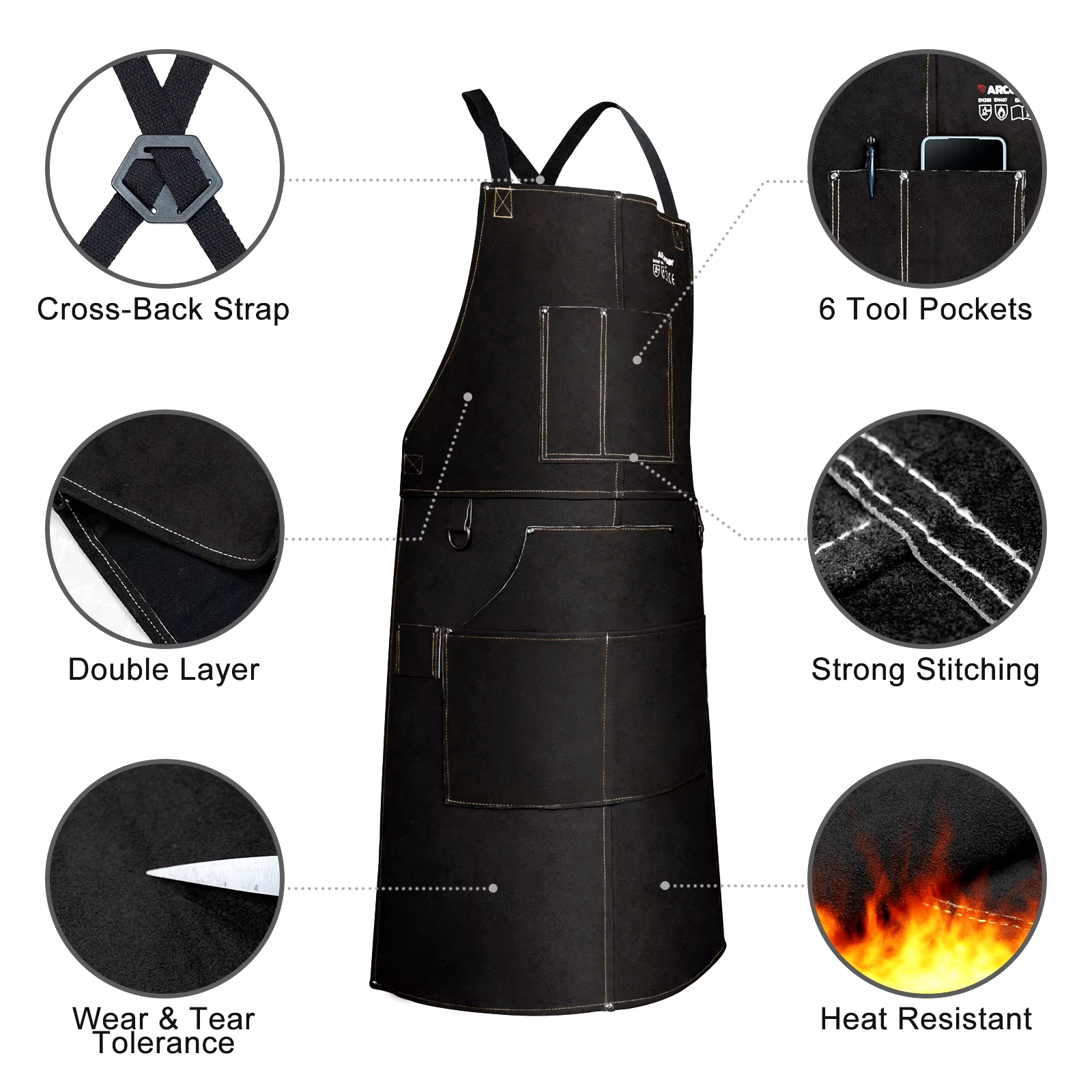 ARCCAPTAIN Leather Welding Wor - Woodworking Apron 리뷰 및 가격